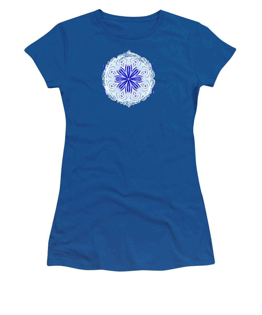 Octagonfractals Women's T-Shirt featuring the digital art Blue Octagon by Elisabeth Lucas