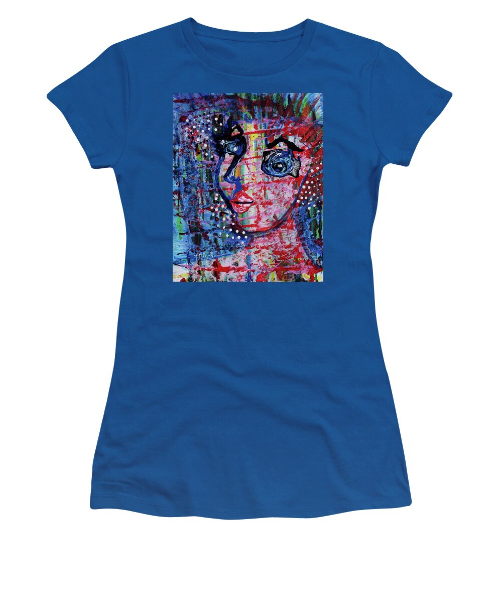 Bright Eyes Women's T-Shirt featuring the painting Bright Eyes by Tessa Evette