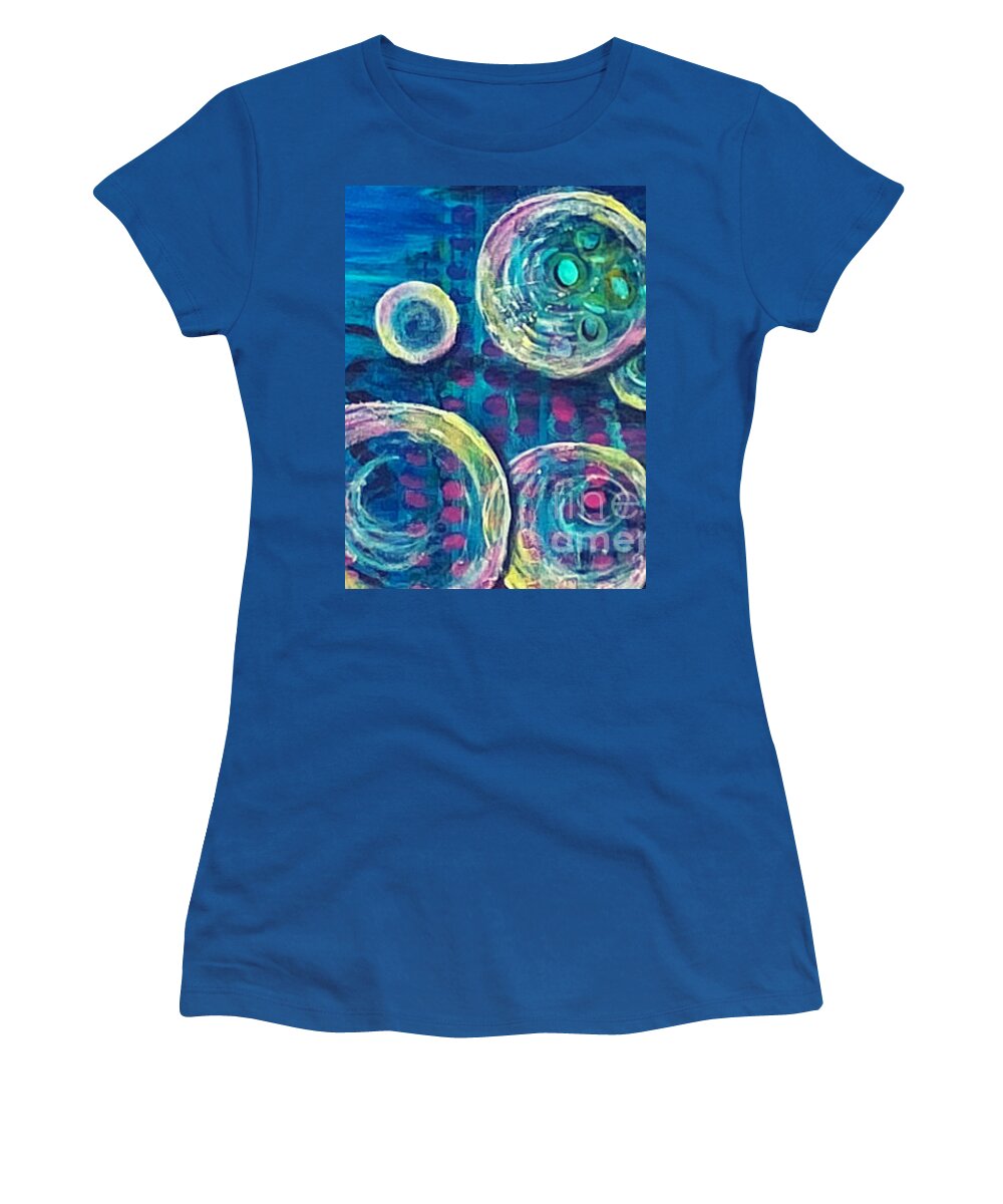 Bubbles Women's T-Shirt featuring the painting Bubbles by Sylvia Becker-Hill