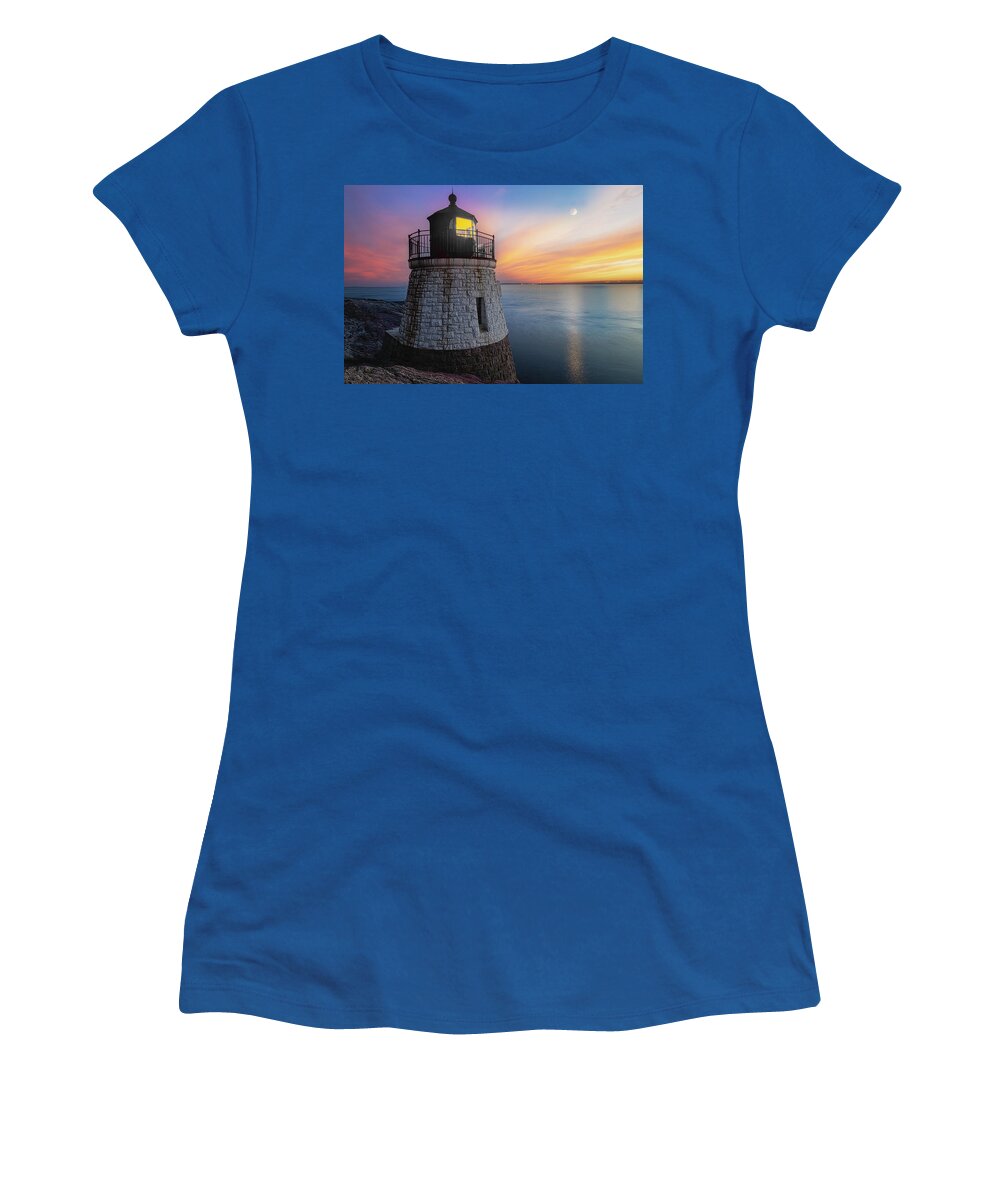 Castle Hill Lighthouse Women's T-Shirt featuring the photograph Castle Hill Light RI by Susan Candelario