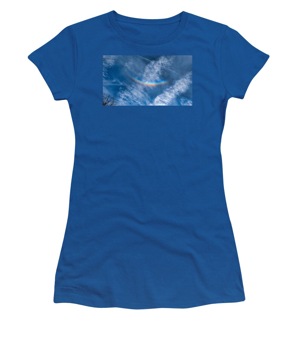 Radiant Women's T-Shirt featuring the photograph Circumzenithal Arc and Contrail by Judy Kennedy