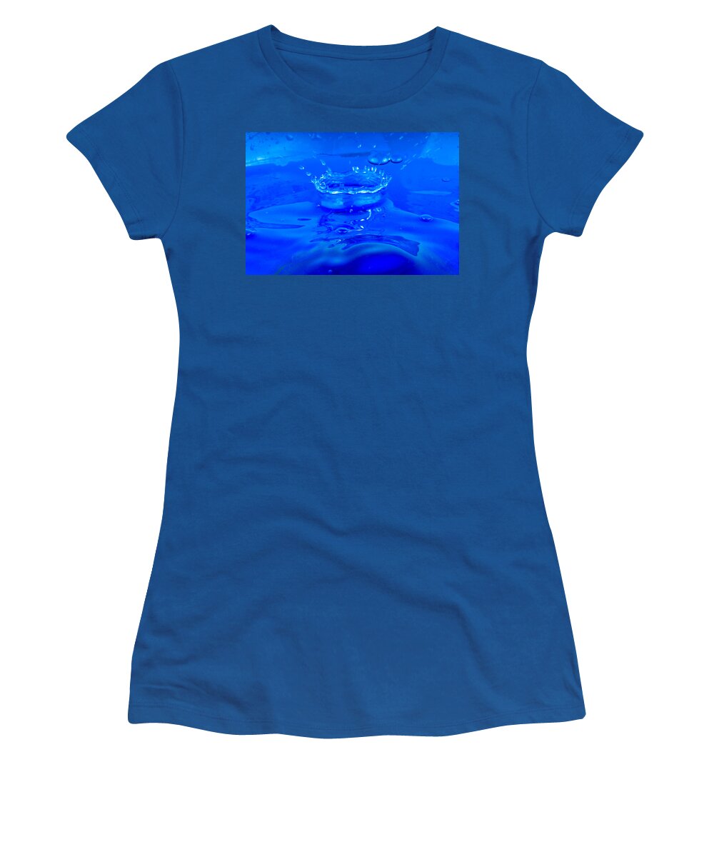 Abstract Women's T-Shirt featuring the photograph Close Up Of The Water Drops by Severija Kirilovaite