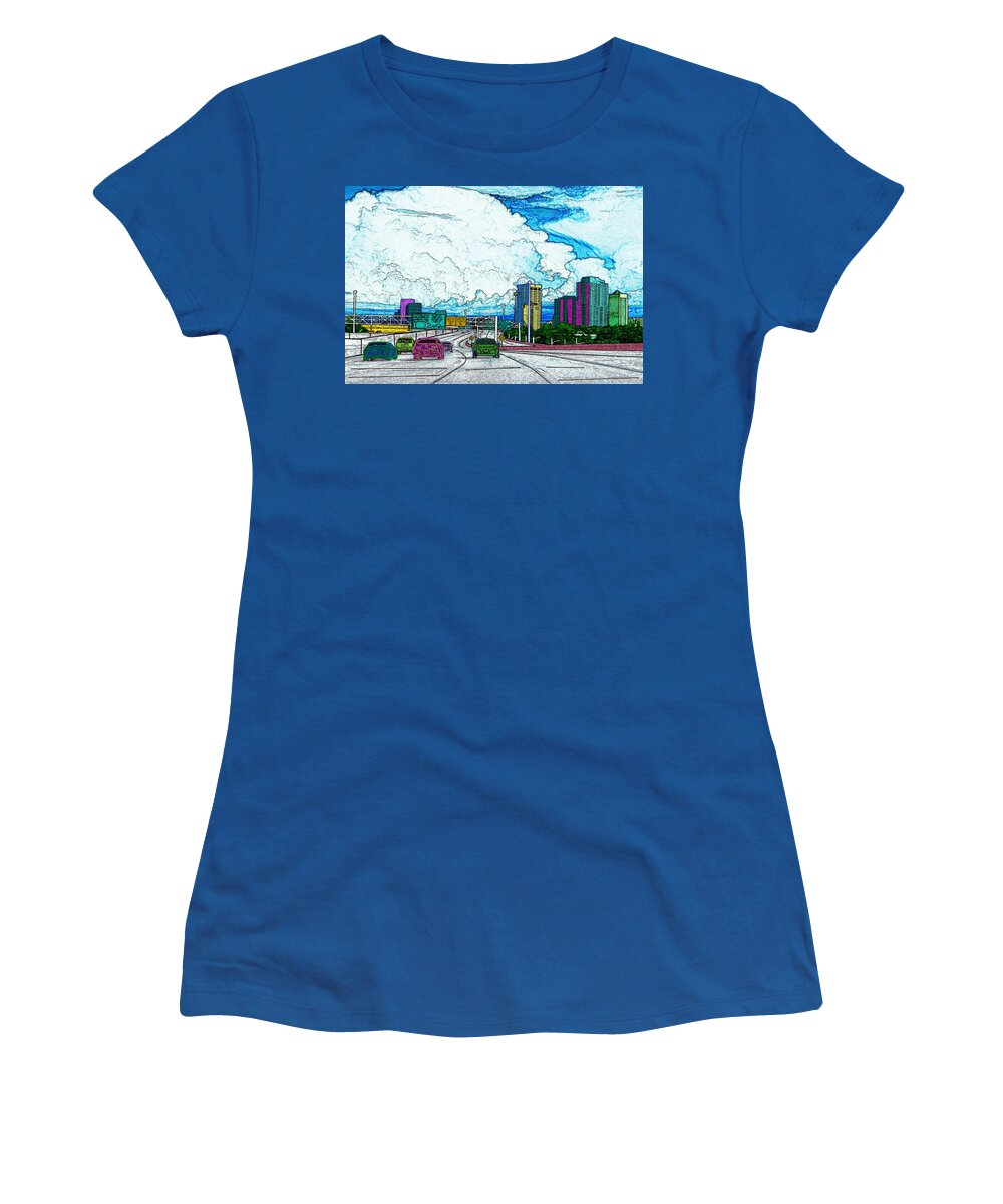 Clouds Women's T-Shirt featuring the digital art Clouds Over Jacksonville by Rod Whyte