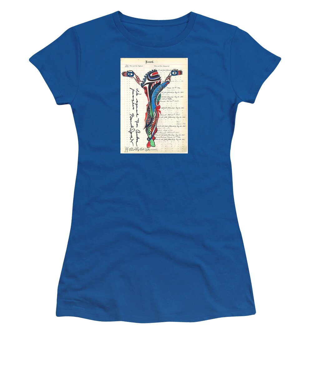 Coastal Jesus Women's T-Shirt featuring the drawing Coastal Jesus by Robert Running Fisher Upham