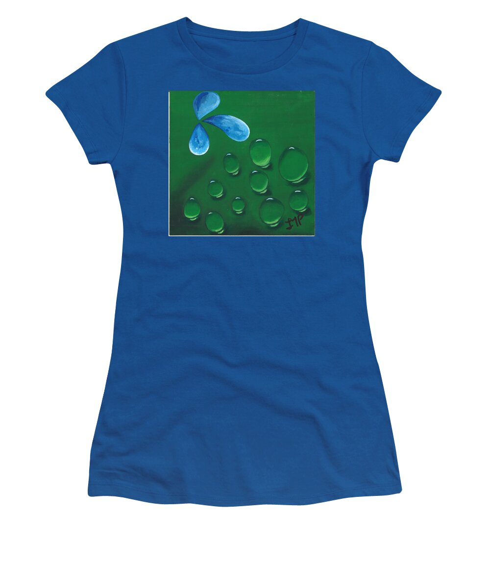Raindrops Women's T-Shirt featuring the painting Condensation by Esoteric Gardens KN