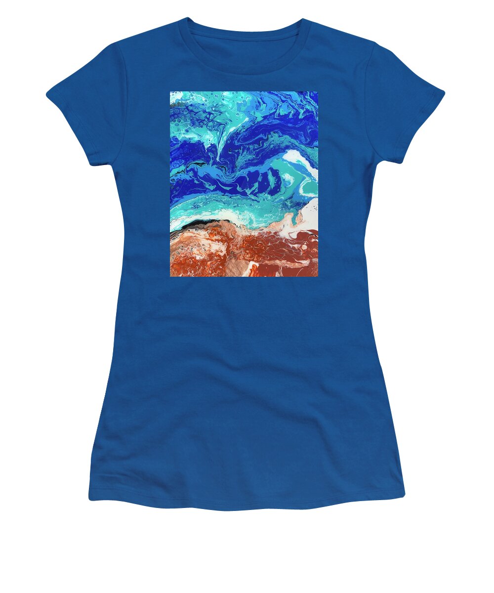 Ocean Women's T-Shirt featuring the painting Crash by Nicole DiCicco