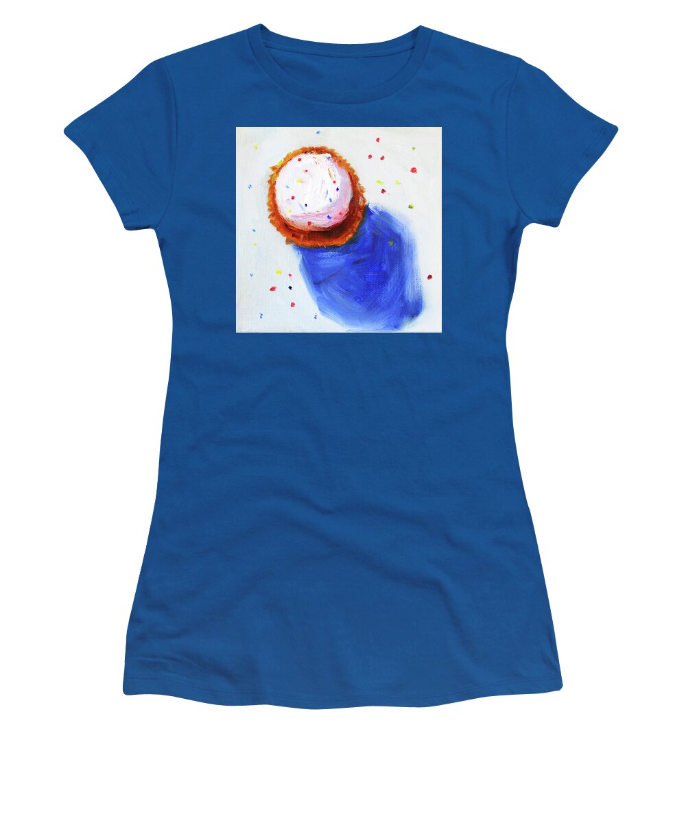 Cupcake Still Life Women's T-Shirt featuring the painting Cupcake by Nancy Merkle