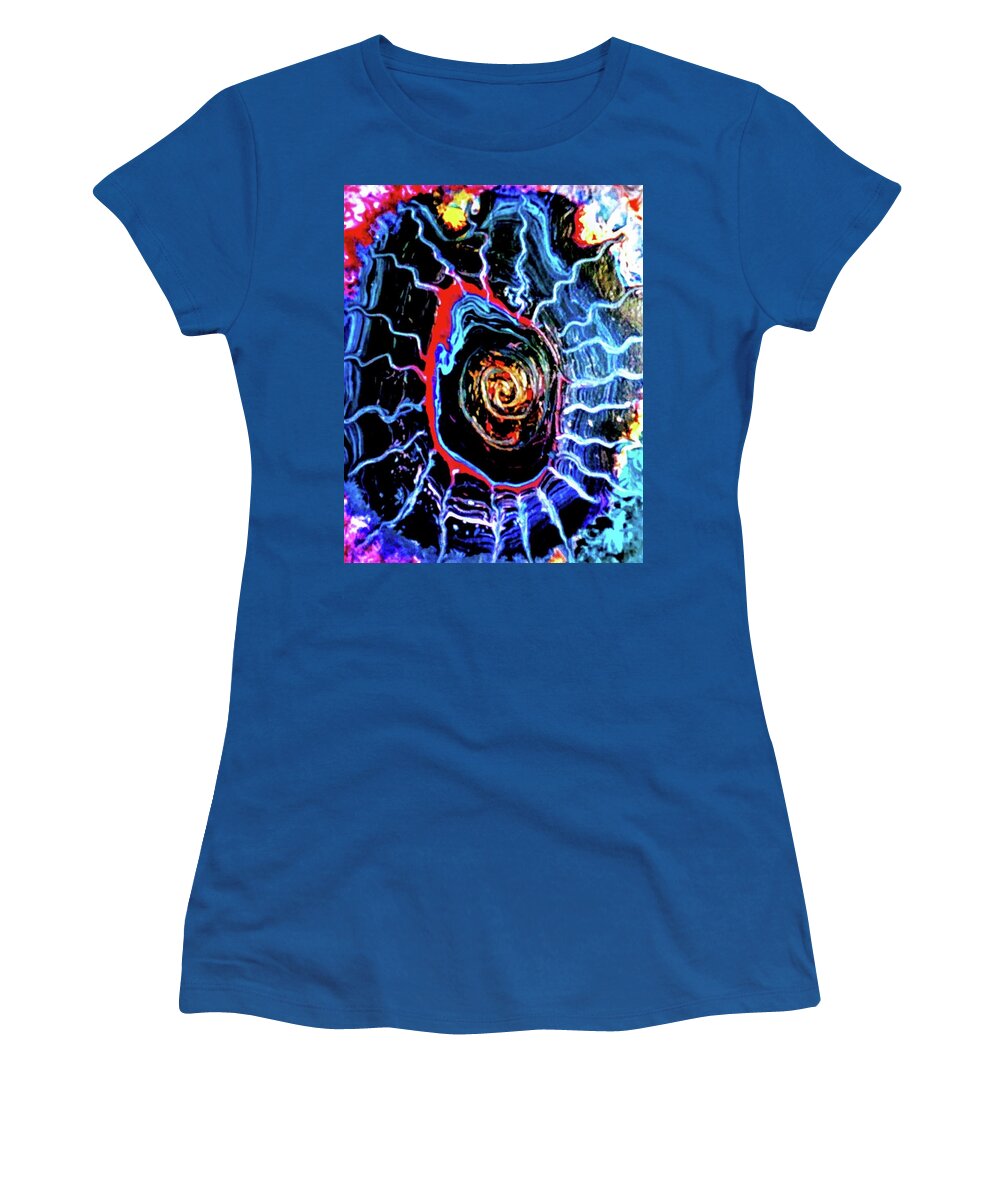 Electric Women's T-Shirt featuring the painting Electric Blue by Anna Adams
