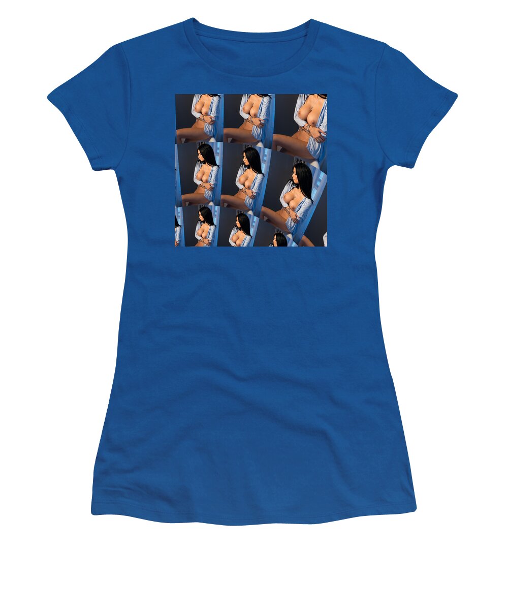 Naked Women's T-Shirt featuring the digital art Executive Blue by Stephane Poirier