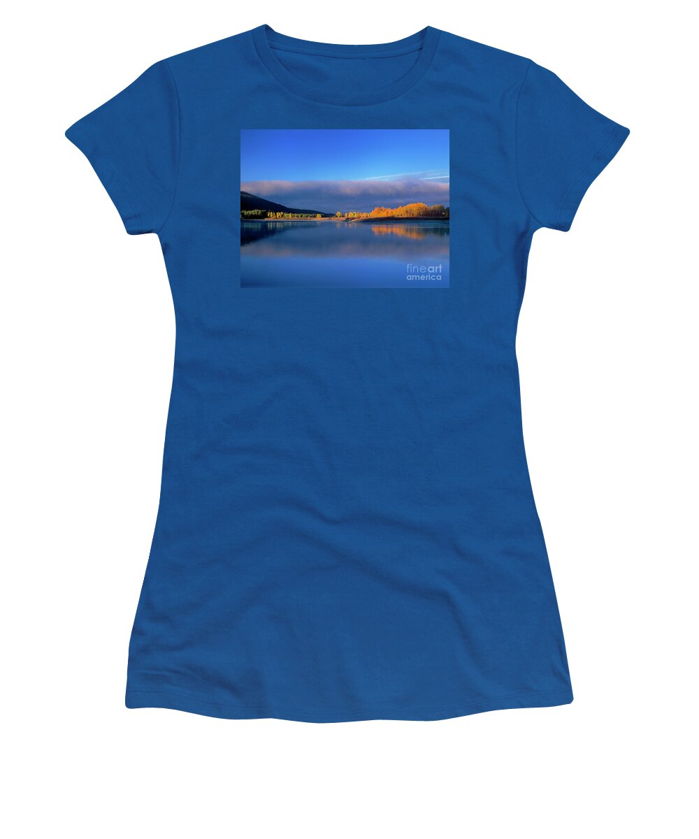 Dave Welling Women's T-Shirt featuring the photograph Fall Clouds Oxbow Bend Grand Tetons National Park by Dave Welling