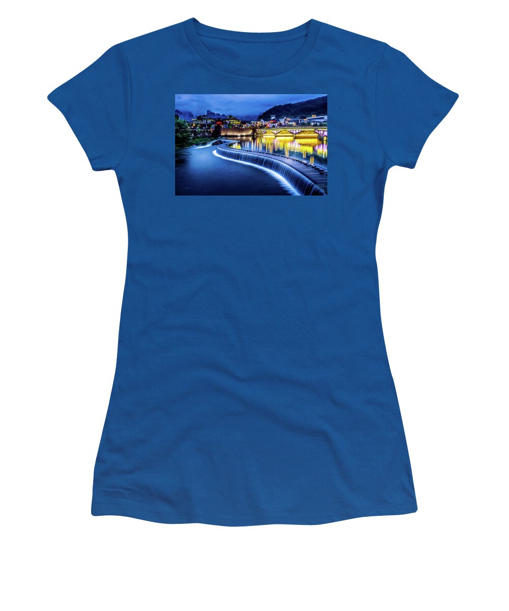 Ancient Women's T-Shirt featuring the photograph Feng Huang Ancient Town by Arj Munoz
