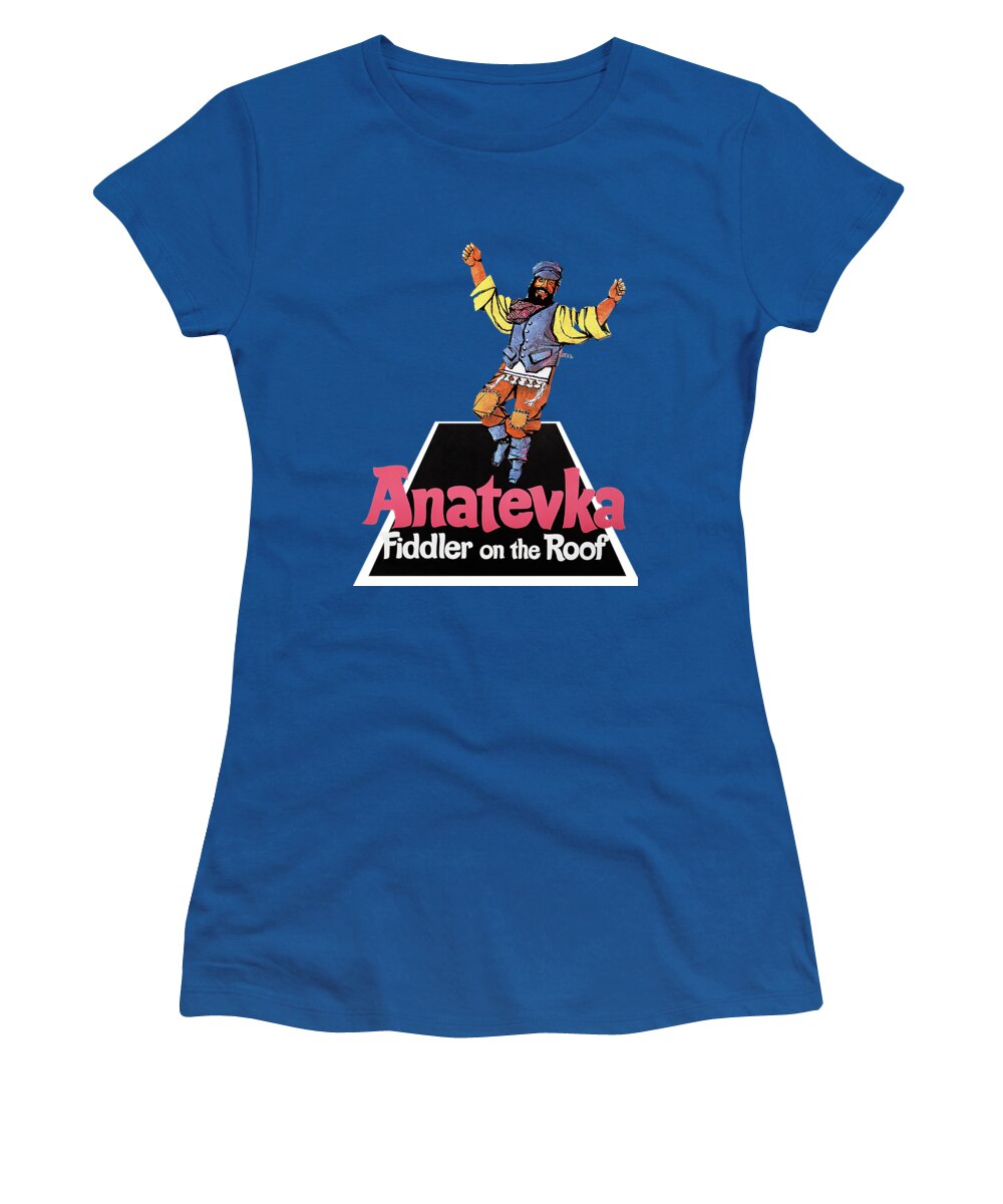 Fiddler Women's T-Shirt featuring the mixed media ''Fiddler on the Roof ''- 3d movie poster by Movie World Posters