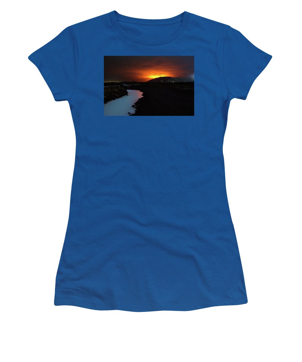 Volcano Women's T-Shirt featuring the photograph Fire air earth and water by Christopher Mathews