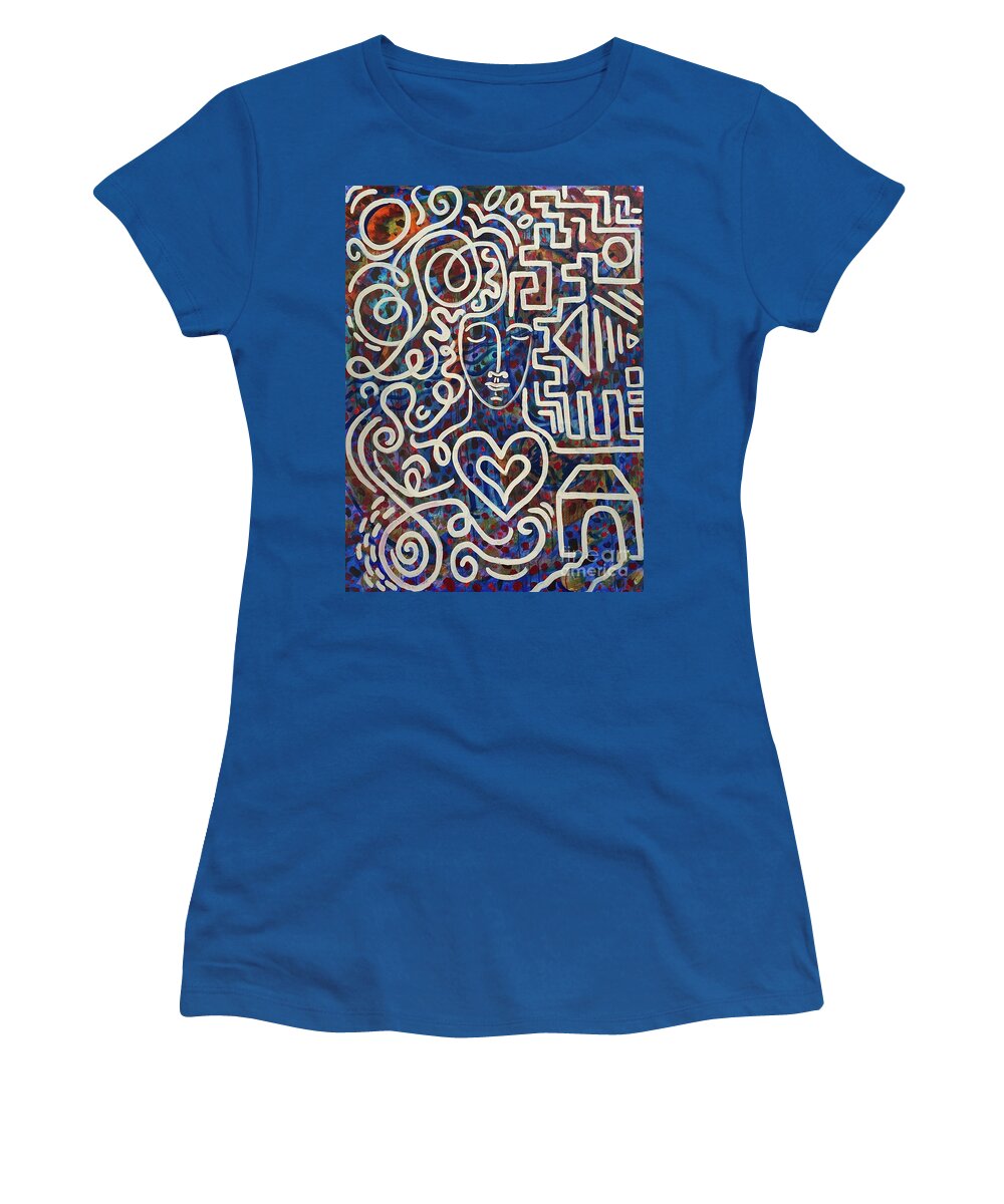 #thinking #inventing #idea #creativity #solution Women's T-Shirt featuring the painting First Grasp by Sylvia Becker-Hill
