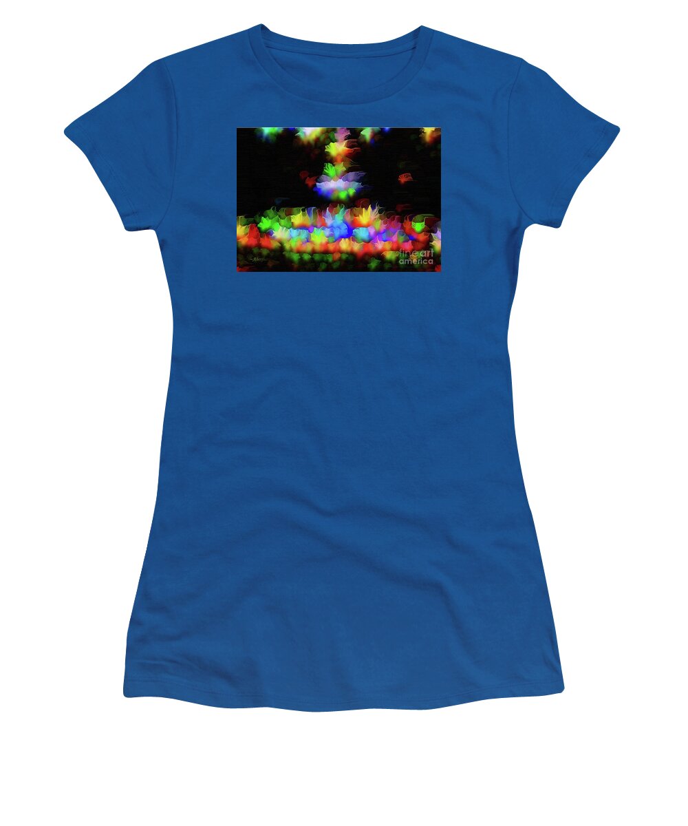 Candlelight Women's T-Shirt featuring the painting Flotilla of Candles by Aberjhani