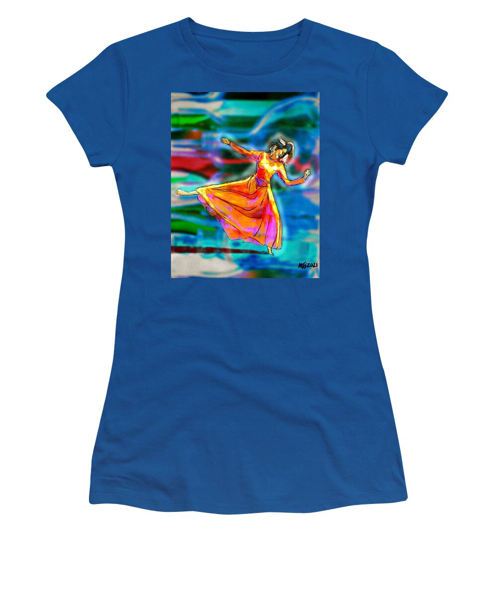 Dancer Women's T-Shirt featuring the digital art Flowing Currents by Michael Kallstrom