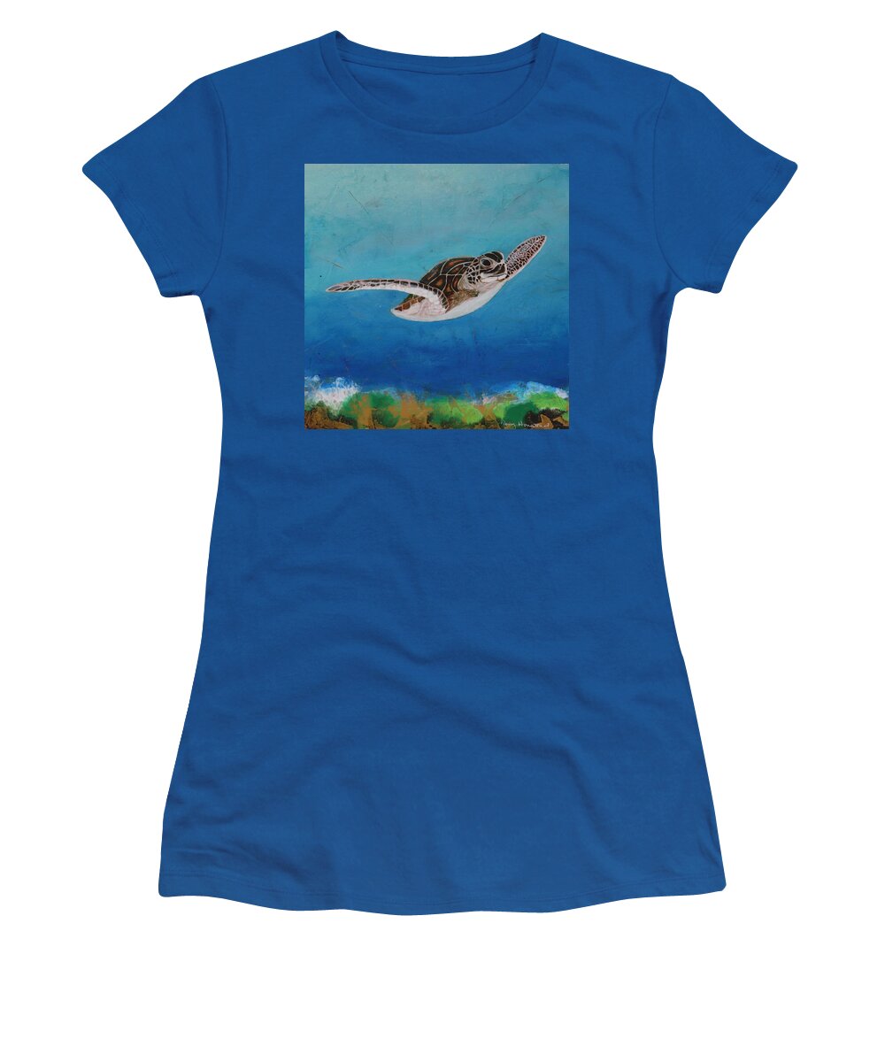 Sea Life Women's T-Shirt featuring the painting Going Out to Sea by Terry Honstead