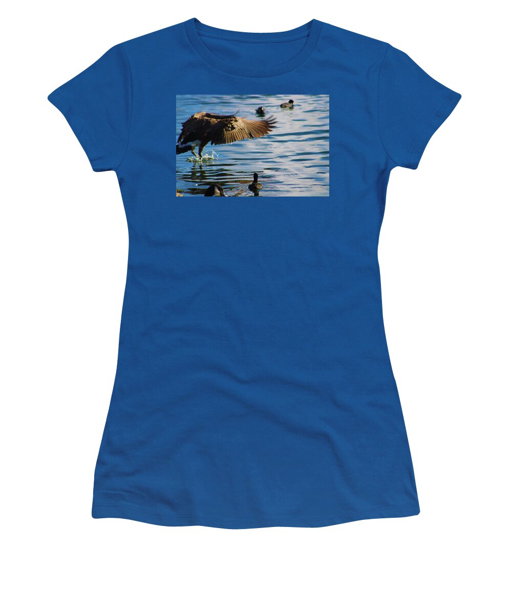 Birds Women's T-Shirt featuring the photograph Grace of the Water Dance by Marcus Jones