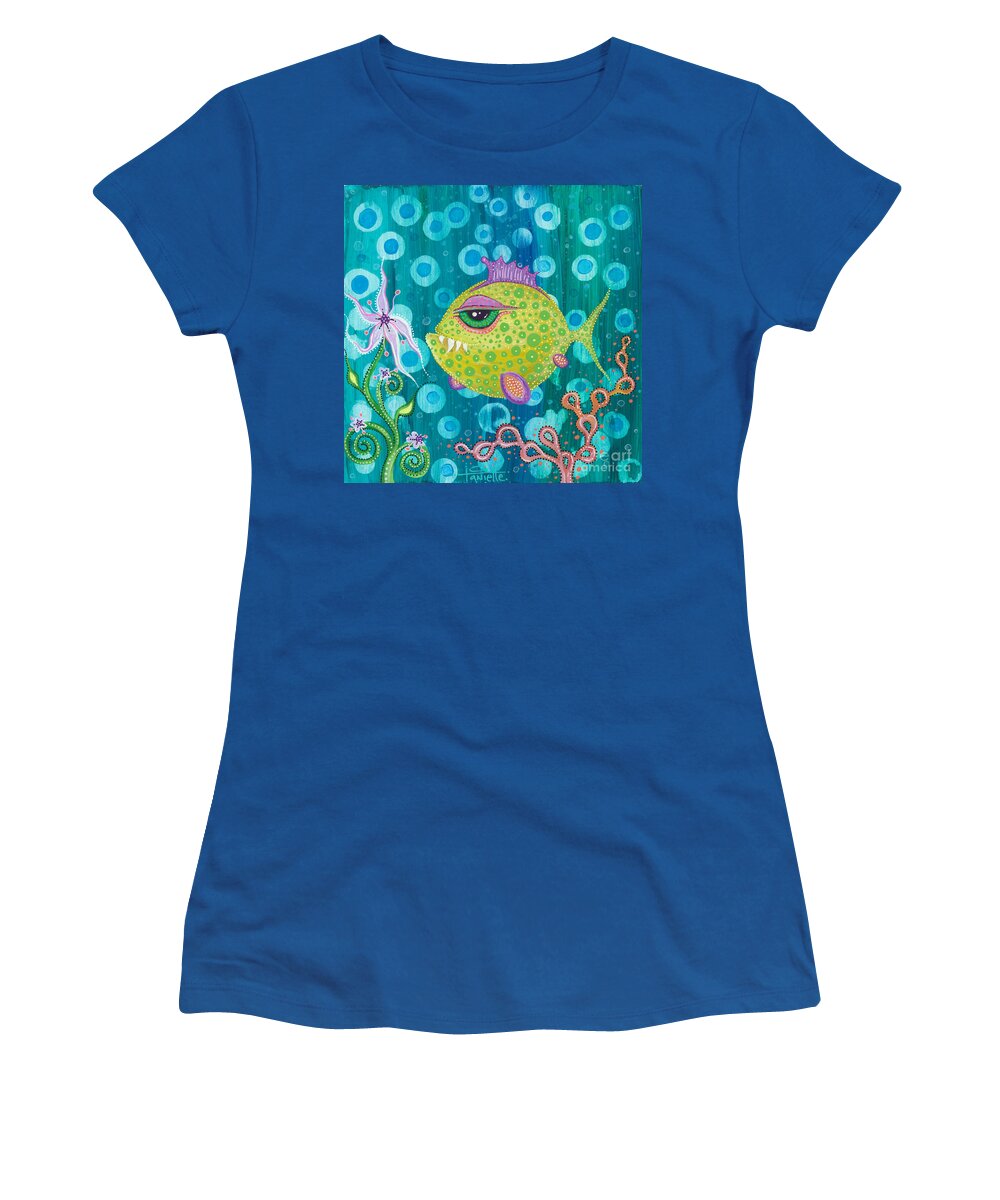 Fish Women's T-Shirt featuring the painting I Got a New Attitude by Tanielle Childers