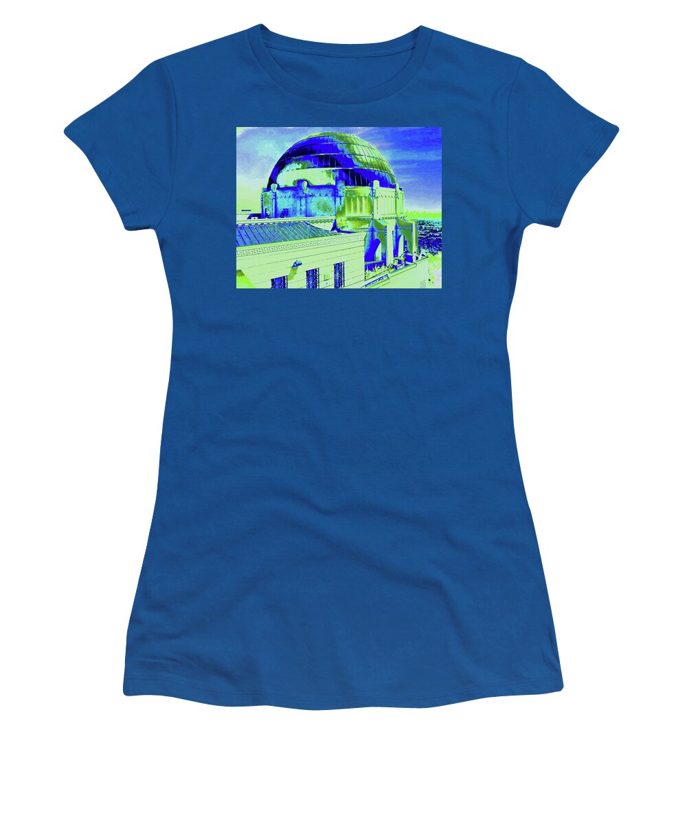 Los Angeles Women's T-Shirt featuring the digital art Griffith Park Observatory by Karol Blumenthal