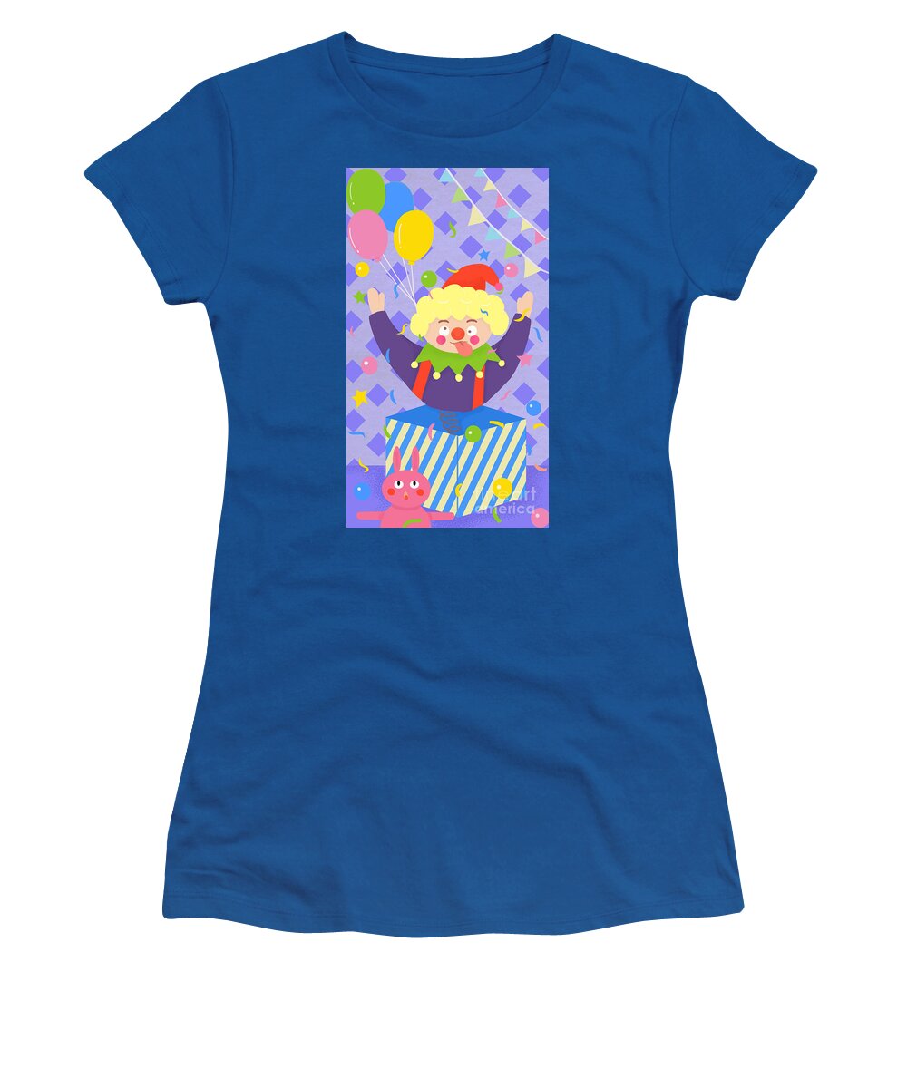 Scene Women's T-Shirt featuring the drawing Happy April Fools' Day by Min Fen Zhu