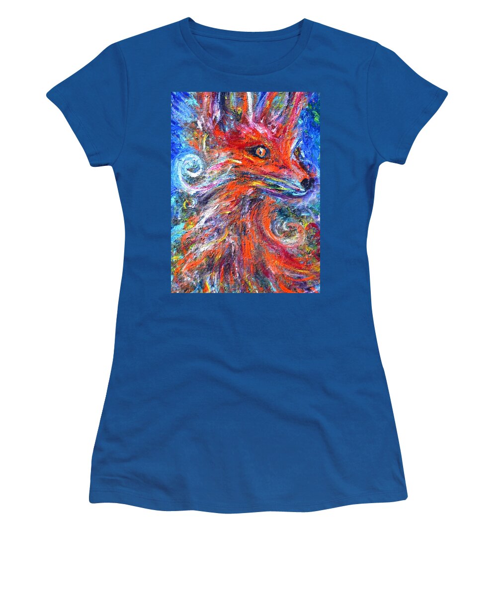 Fox Women's T-Shirt featuring the painting In memory of the fox by Chiara Magni