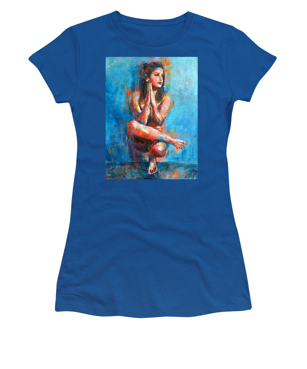  Women's T-Shirt featuring the painting In the Wind of Change by Luzdy Rivera