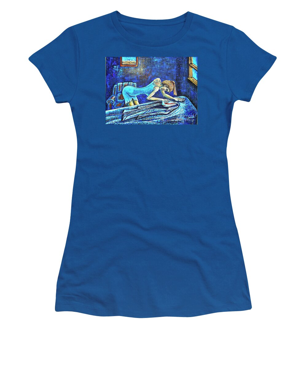 Iron Women's T-Shirt featuring the painting Ironing by Viktor Lazarev