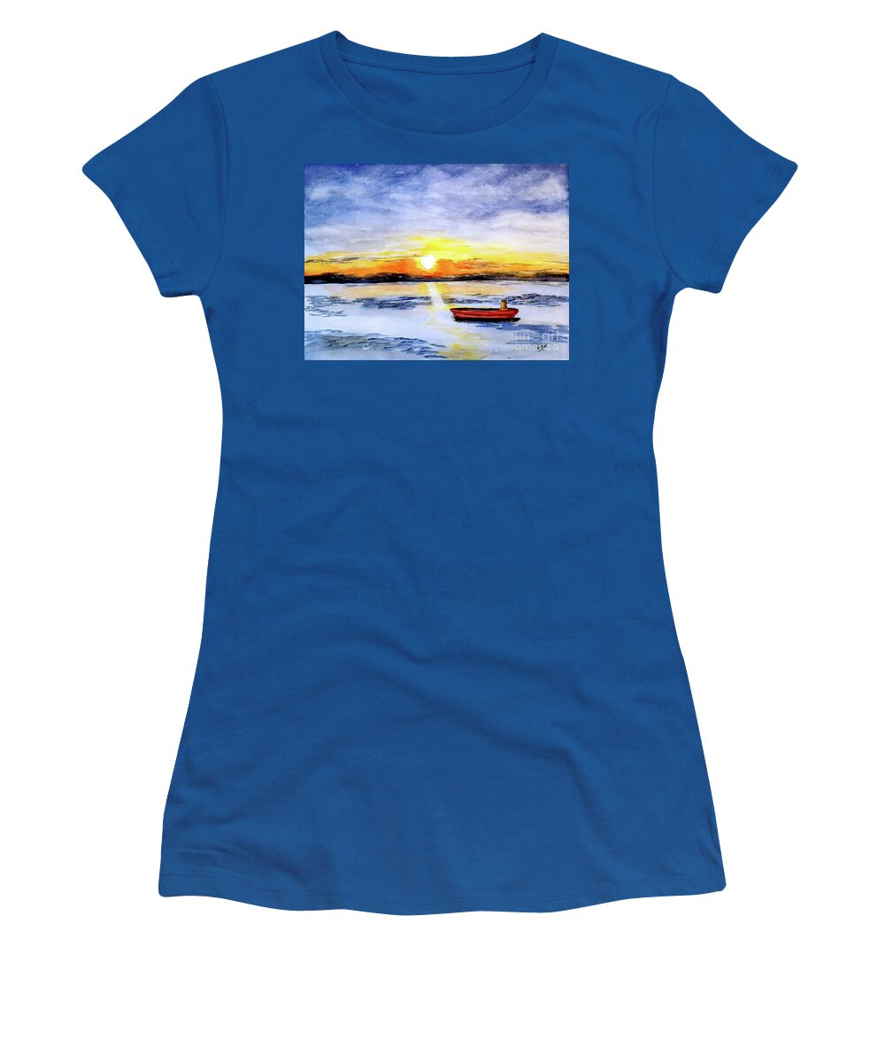 Eileen Kelly Women's T-Shirt featuring the painting Keep It Simple by Eileen Kelly