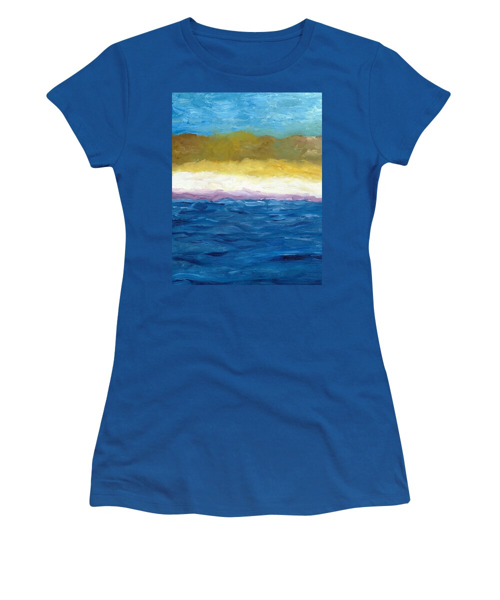 Abstract Landscape Women's T-Shirt featuring the painting Lake Michigan Dunes Study by Michelle Calkins