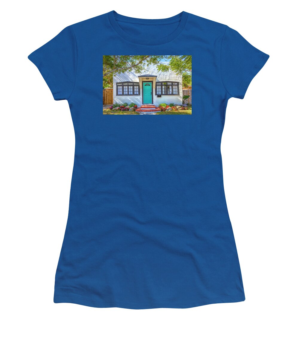 Fence Women's T-Shirt featuring the photograph Lake Worth Beach Home and Cottage Tour 221 North Ocean Breeze by Debra and Dave Vanderlaan