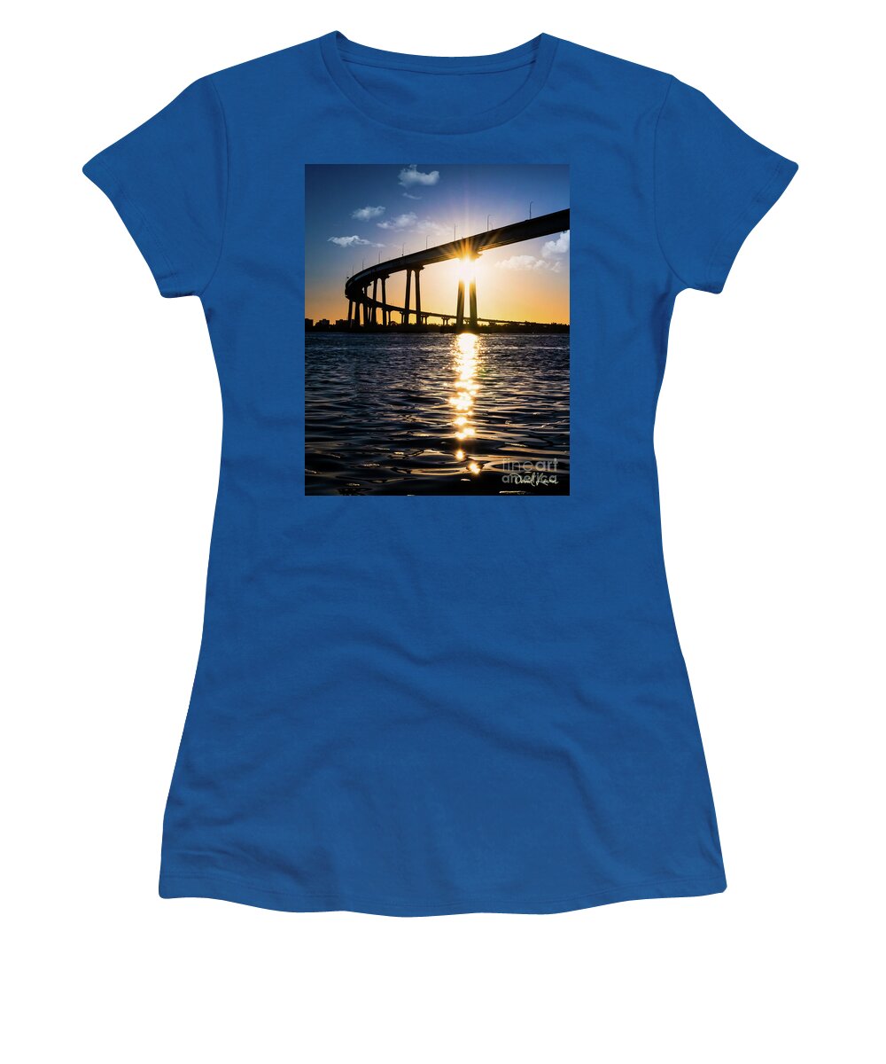 California Women's T-Shirt featuring the photograph Liquid Sun Drops Under the Bridge by David Levin