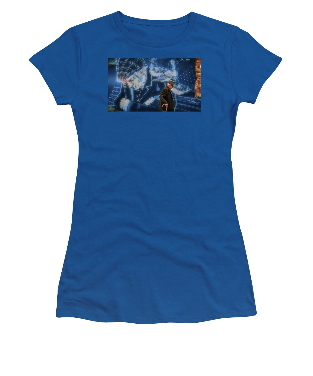 Quarantine Women's T-Shirt featuring the photograph Lonely Man by Micah Offman