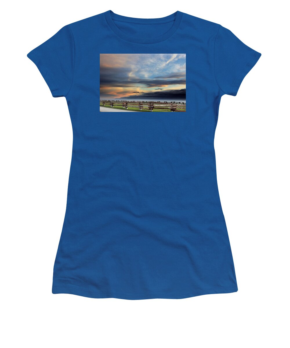 Clouds Women's T-Shirt featuring the photograph Marbled Sky by Kimberly Furey