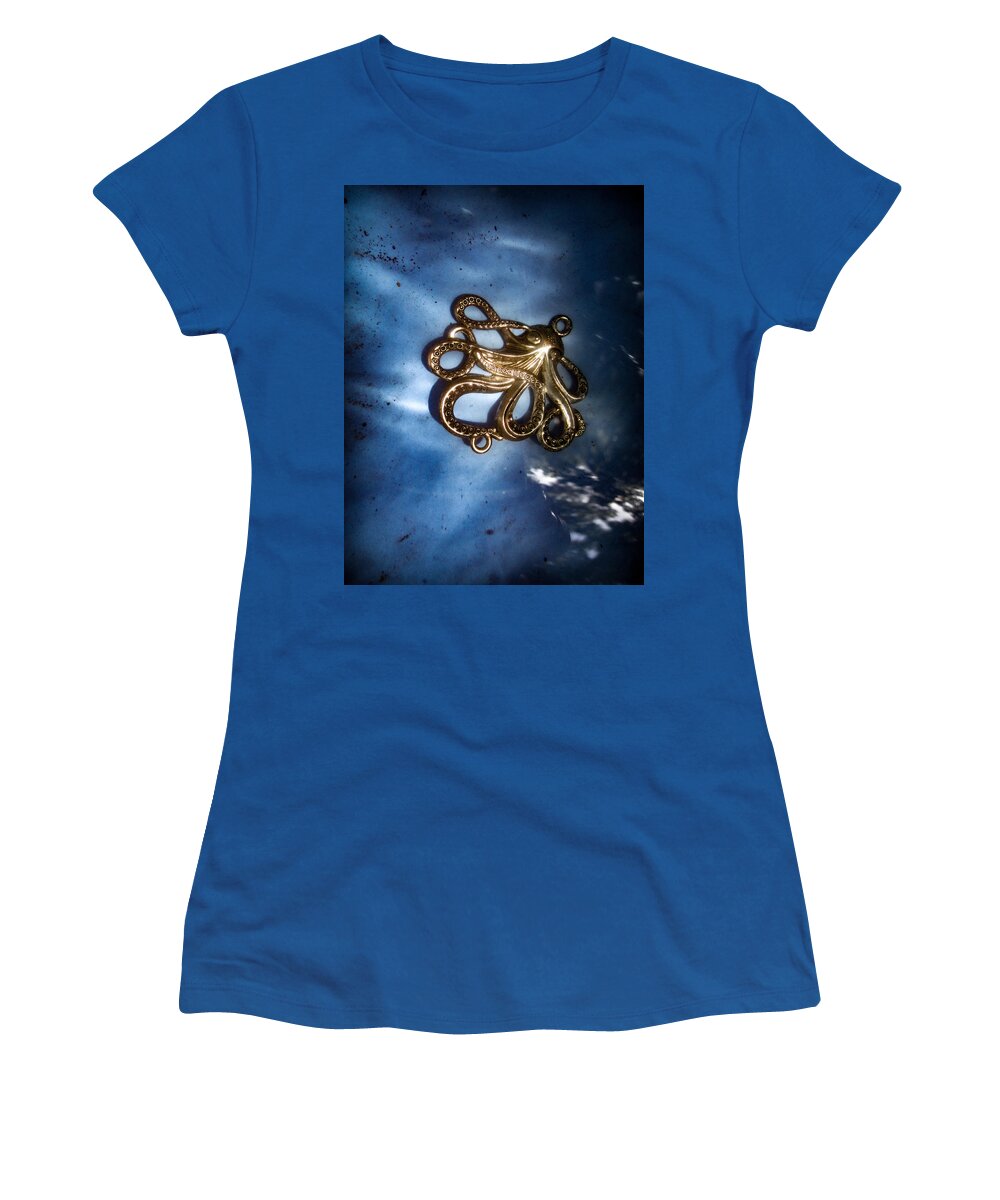 Octopus Women's T-Shirt featuring the photograph Metal Octopus in Water by W Craig Photography