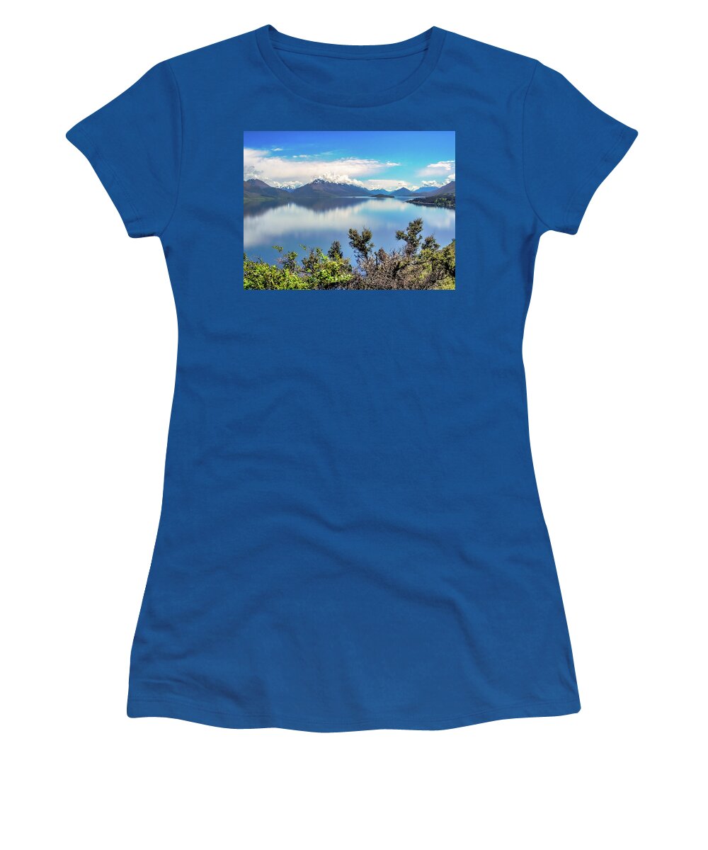 3x2 Women's T-Shirt featuring the photograph Mirror Lakes, New Zealand by Mark Llewellyn