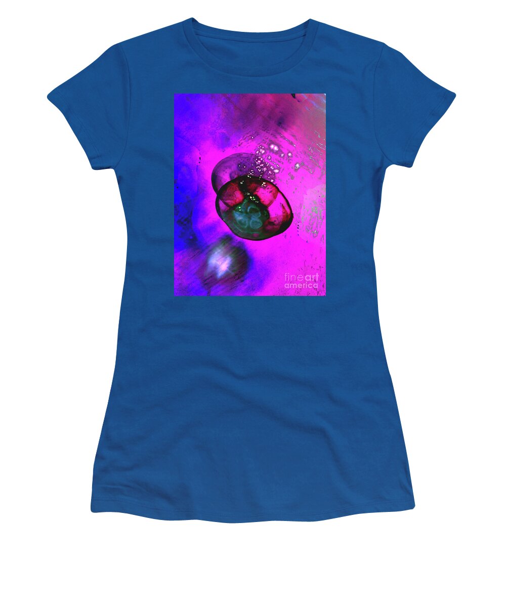 Moon Women's T-Shirt featuring the photograph Moon Jellies in Pink by Katherine Erickson
