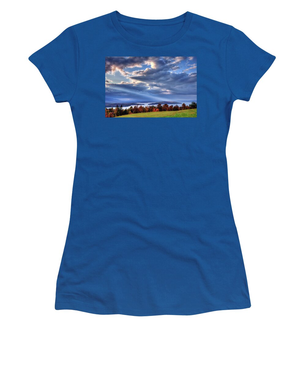 Moosehead Lake Women's T-Shirt featuring the photograph Moosehead Lake 4840 by Greg Hartford