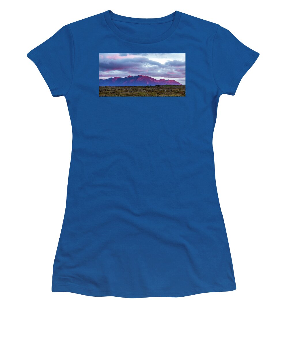 Iceland Women's T-Shirt featuring the photograph Mountains on Fire II by Stefan Mazzola