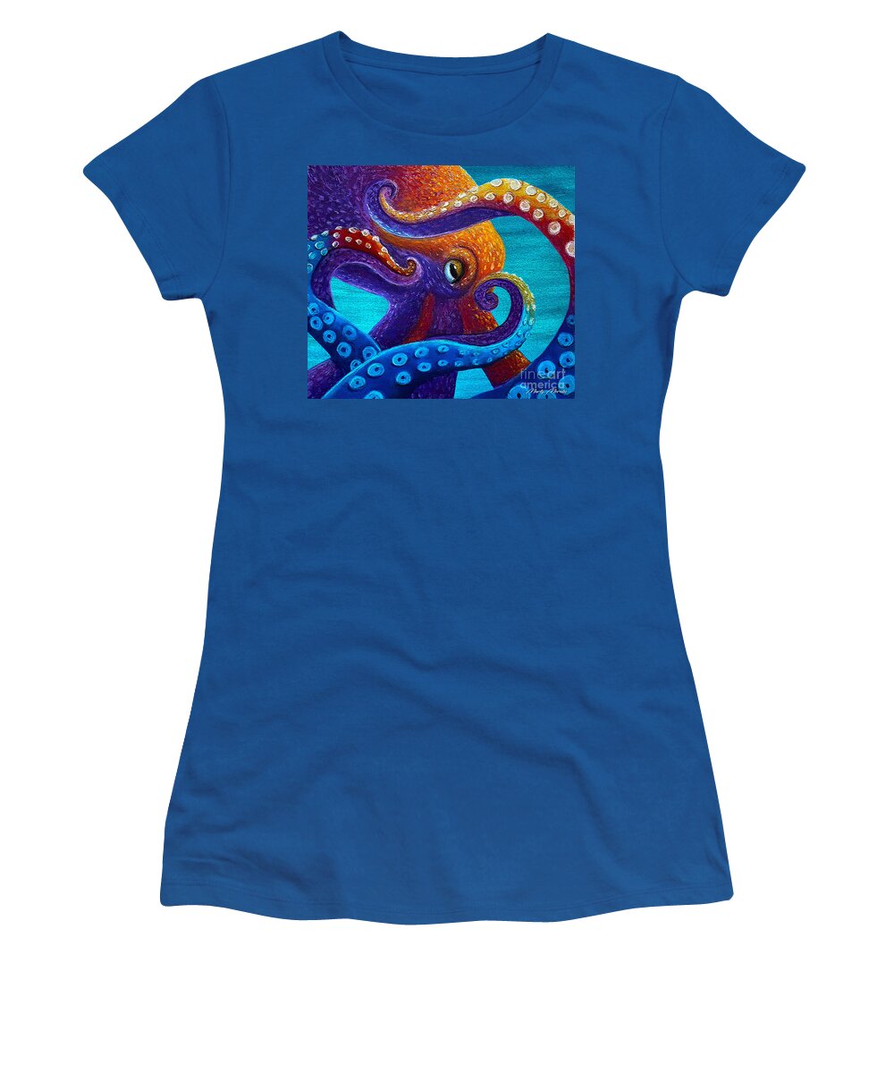 Octopus Women's T-Shirt featuring the mixed media Octopus V1 by Marty's Royal Art