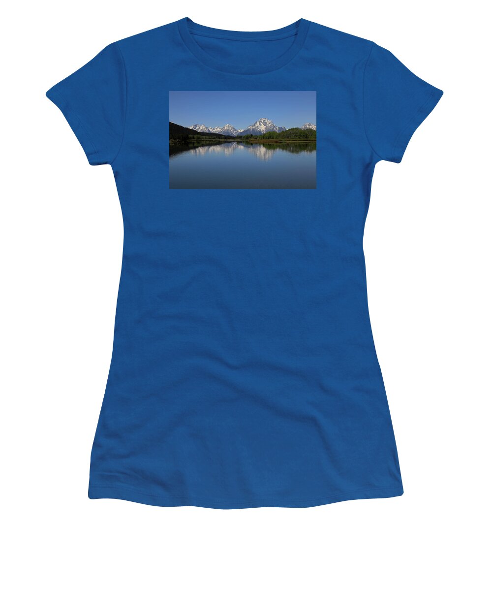 Oxbow Bend Women's T-Shirt featuring the photograph Grand Teton - Oxbow Bend - Snake River 2 by Richard Krebs