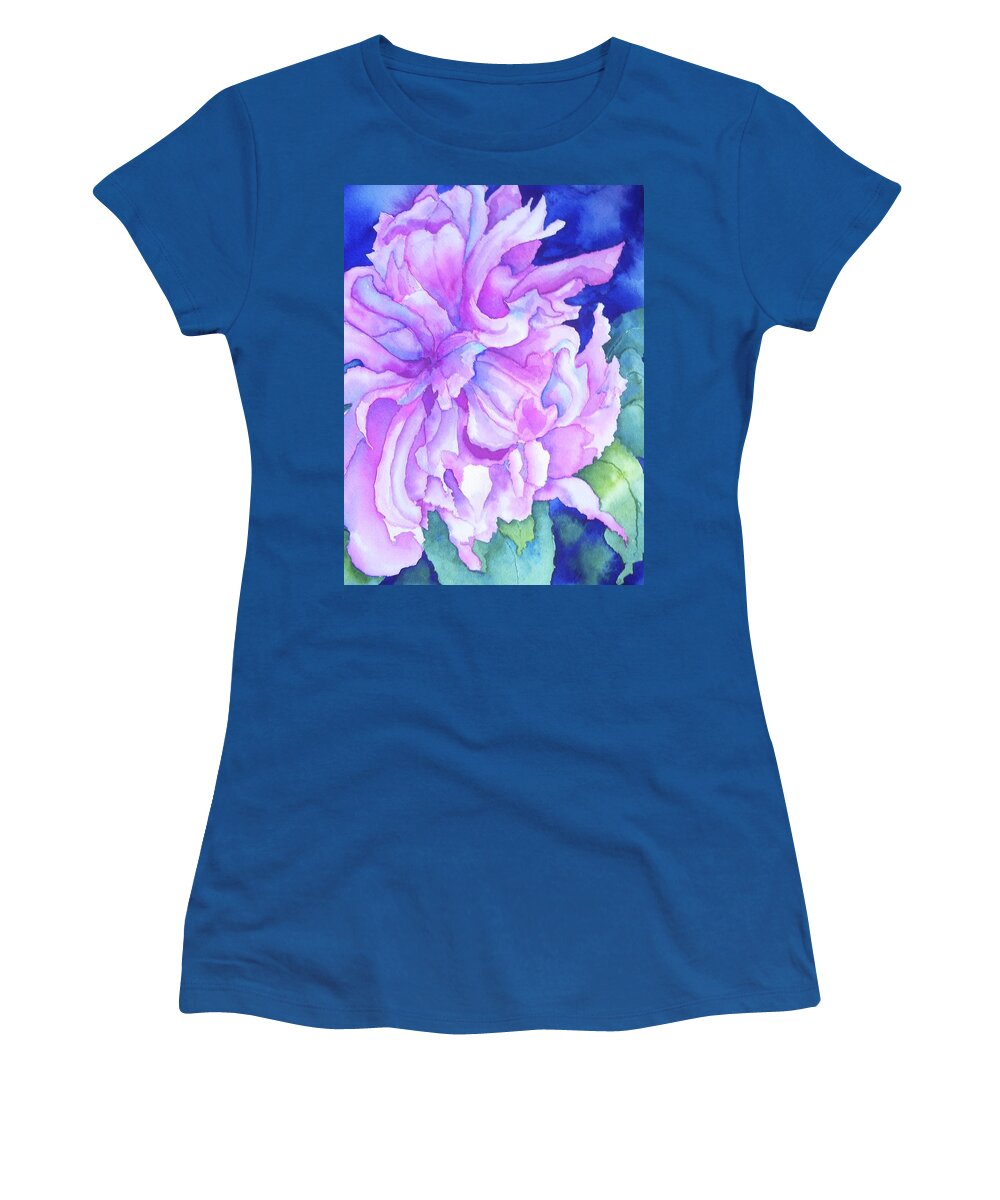 Vibrant Women's T-Shirt featuring the painting Pretty Petals by Sandy Collier