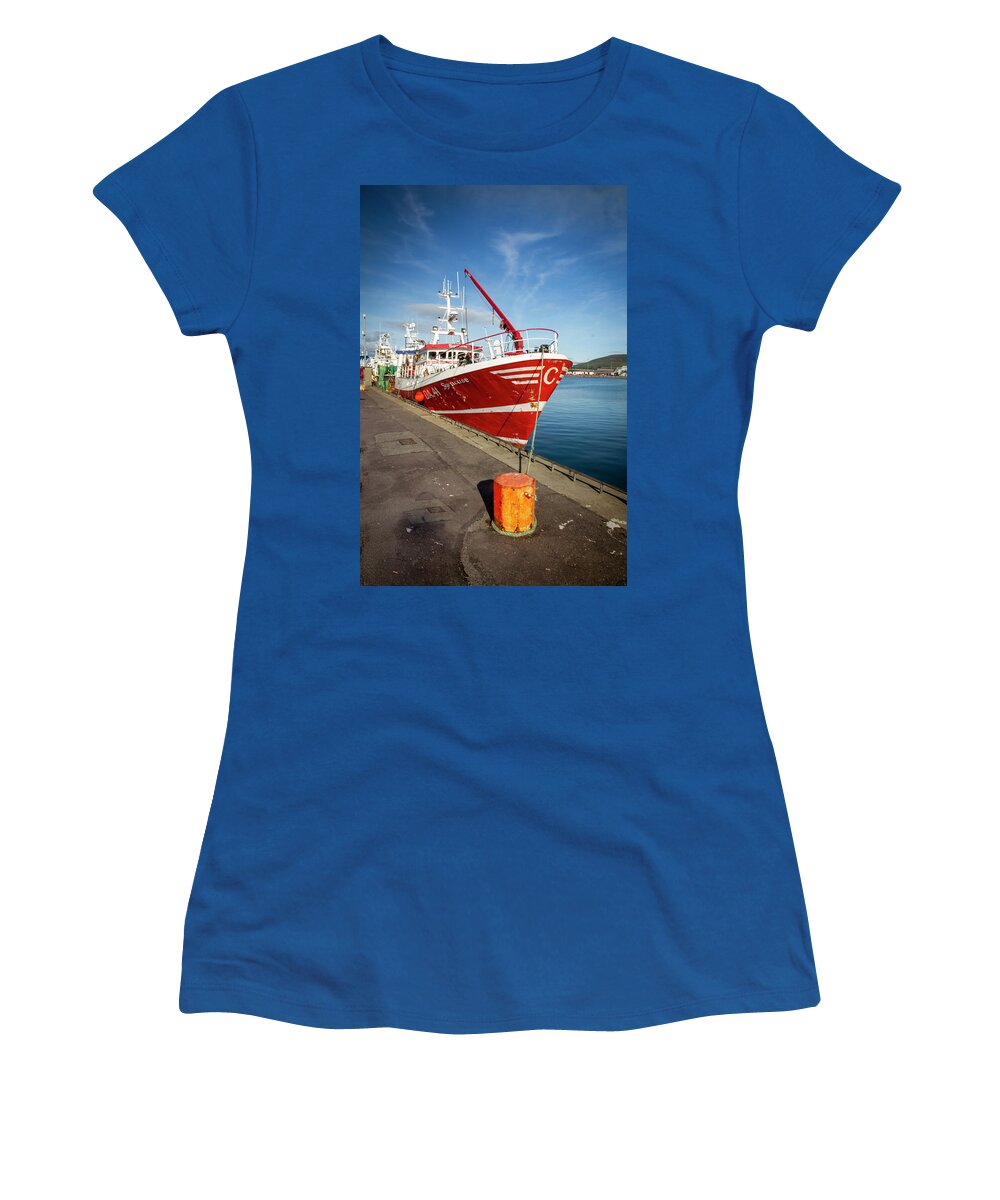 Fishing Boat Women's T-Shirt featuring the photograph Red Sea Goer by Mark Callanan