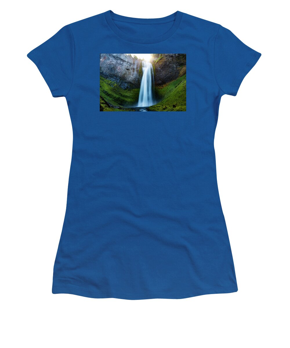 Falls Women's T-Shirt featuring the photograph Salt Creek Falls Sunrise by Pelo Blanco Photo