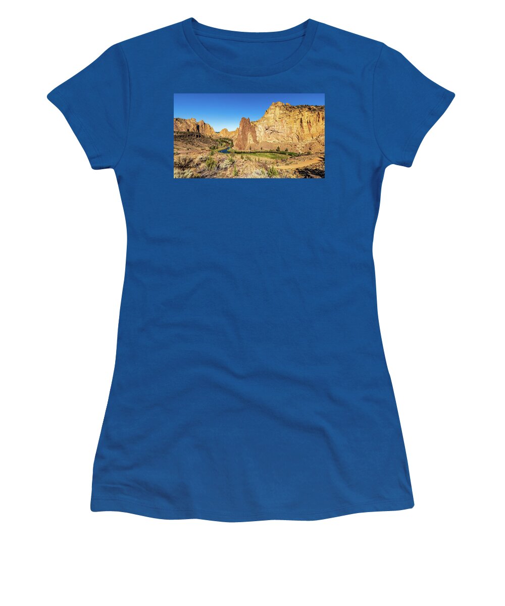 Travel Women's T-Shirt featuring the photograph Smith Rock State Park by Peter Tellone