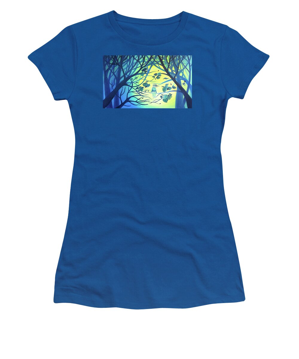 Blue Women's T-Shirt featuring the painting So Light by Franci Hepburn