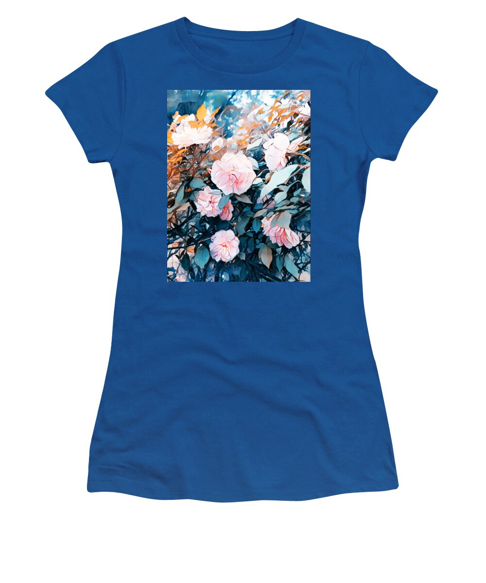 Soft Roses Women's T-Shirt featuring the digital art Softly Speaks These Roses by Pamela Smale Williams
