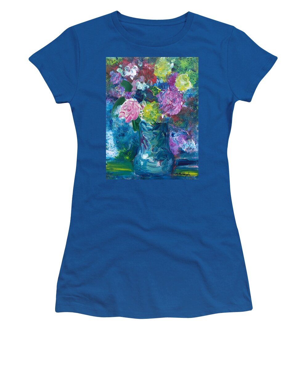 Spring Flowers Women's T-Shirt featuring the painting Spring Flowers by Marita McVeigh