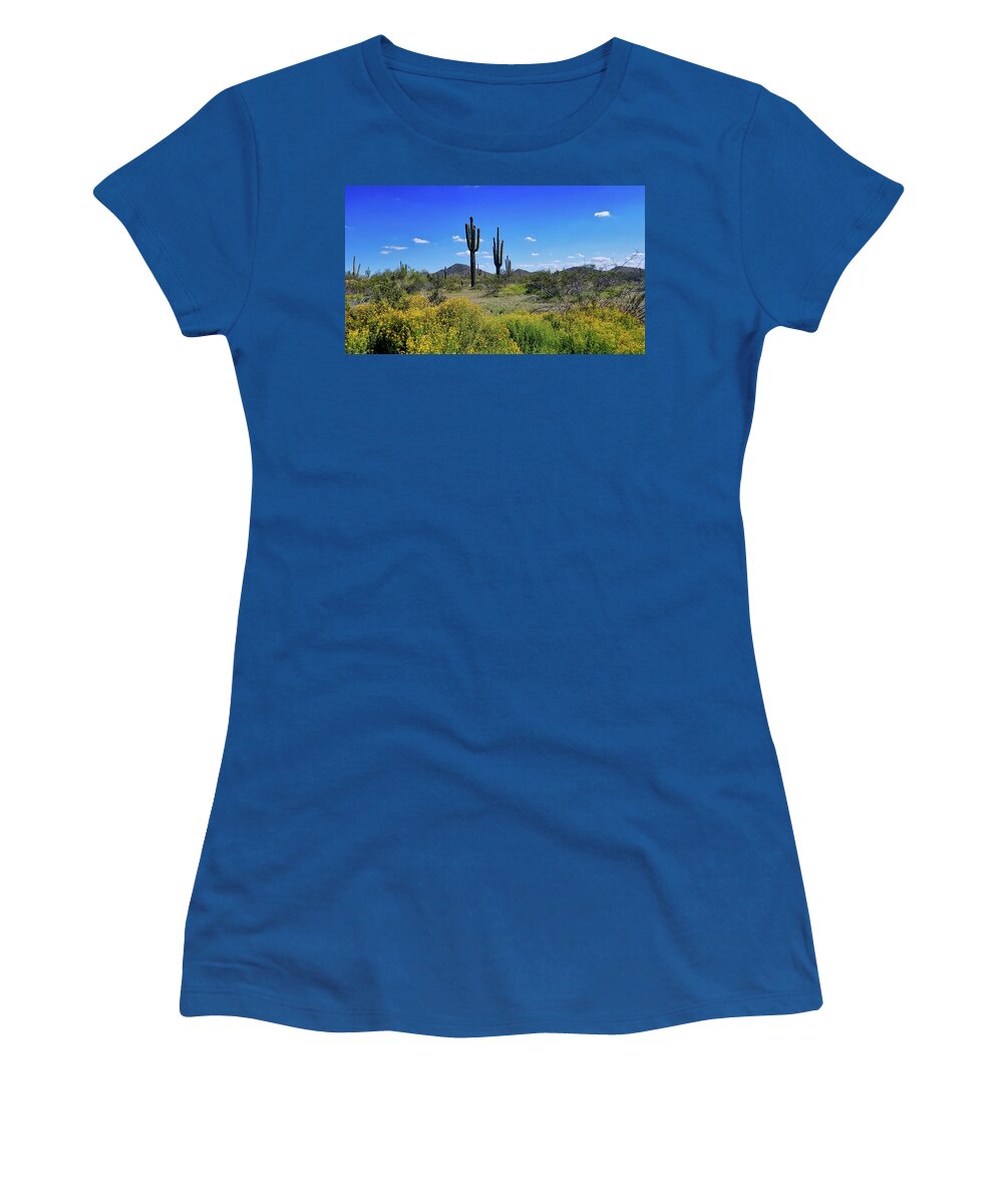 Springtime Saguaro Women's T-Shirt featuring the photograph Springtime Saguaro by Gene Taylor