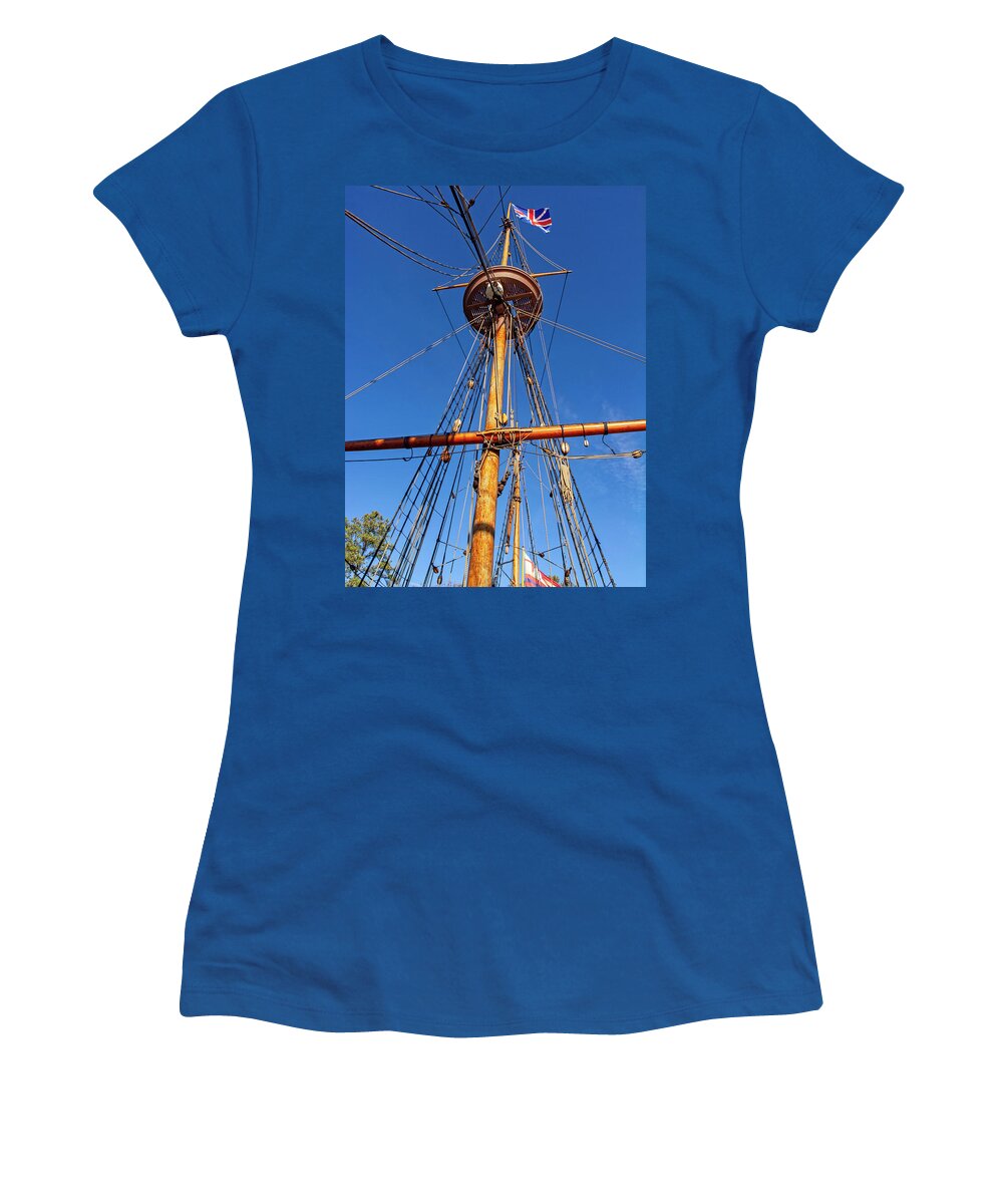  Women's T-Shirt featuring the photograph Square Rigged Mast by Sally Weigand